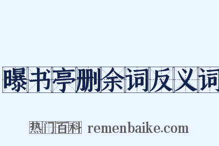 曝书亭删余词反义词是什么意思的图片